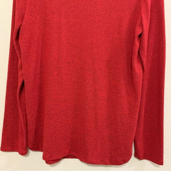 OLD NAVY SWEATER WOMEN’S LARGE RED SCOOP NECK KNIT POLYESTER SPANDEX. - Picture 6 of 11